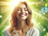 DALL·E 2025-02-28 16.55.13 – A bright and uplifting image depicting a happy person enjoying life. The person is outdoors, smiling, with a natural background of greenery and sunshi