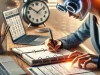 DALL·E 2025-02-28 17.22.57 – A realistic image of a highly focused person managing their time effectively. The person is using a planner and a laptop, with a clock and a to-do lis